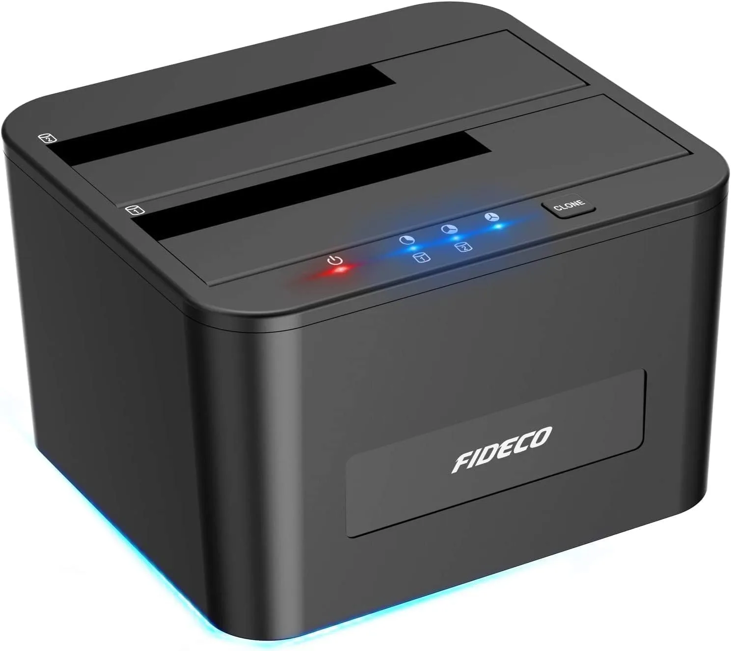 Dock station FIDECO de 2 baias para HD e SSD SATA preta