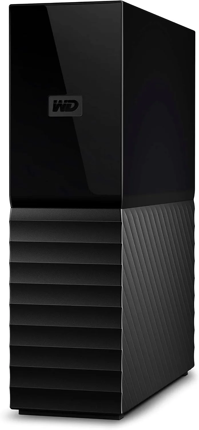 HD externo de mesa WD My Book 6TB preto na vertical