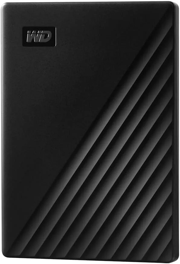 HD externo portátil WD My Passport 2TB preto com design fino