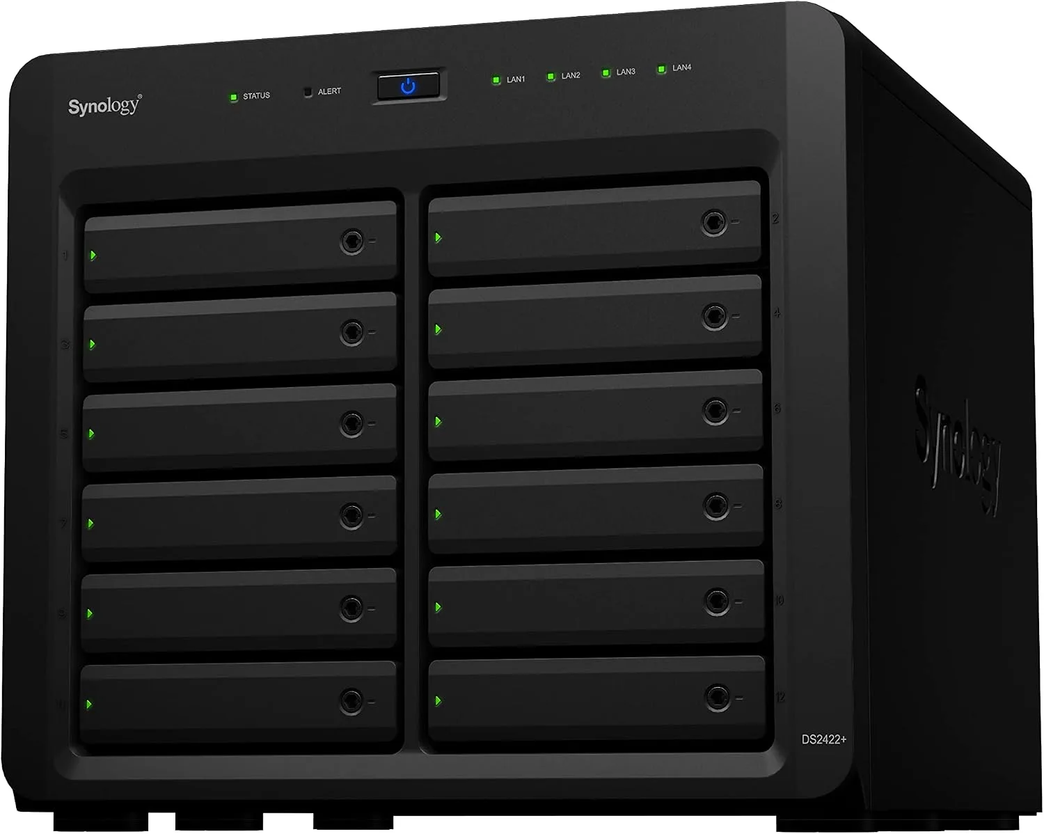 NAS Synology DS2422+ rackmount de 12 baias preto